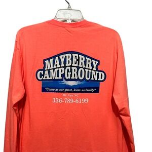 Mayberry Campground Mt. Airy NC Coral Long Sleeve Tee MED